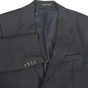 Lauren Ralph Lauren Navy Herringbone Wool Tweed Blazer Jacket Mens 46R VTG 90s90